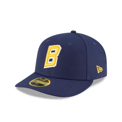 Blue Milwaukee Brewers Hat - New Era MLB Ligature Low Profile 59FIFTY Fitted Caps USA9725830